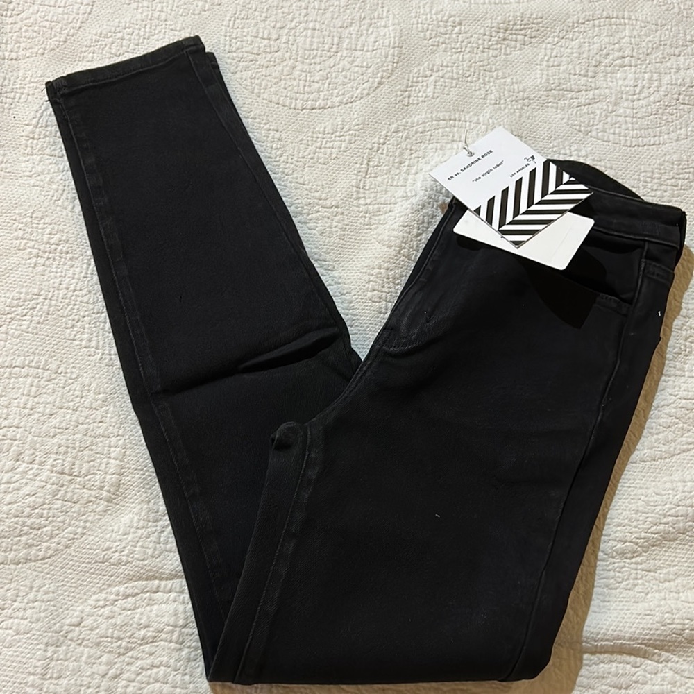 Sandrine Rose Black denim High Ruse skinny. NWT 26 - Picture 3 of 11